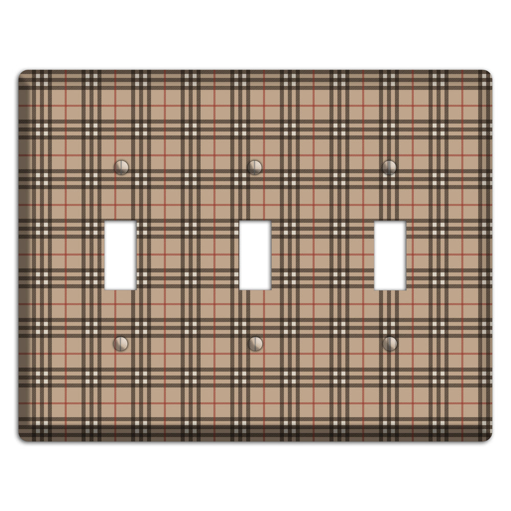 London Plaid 3 Toggle Wallplate