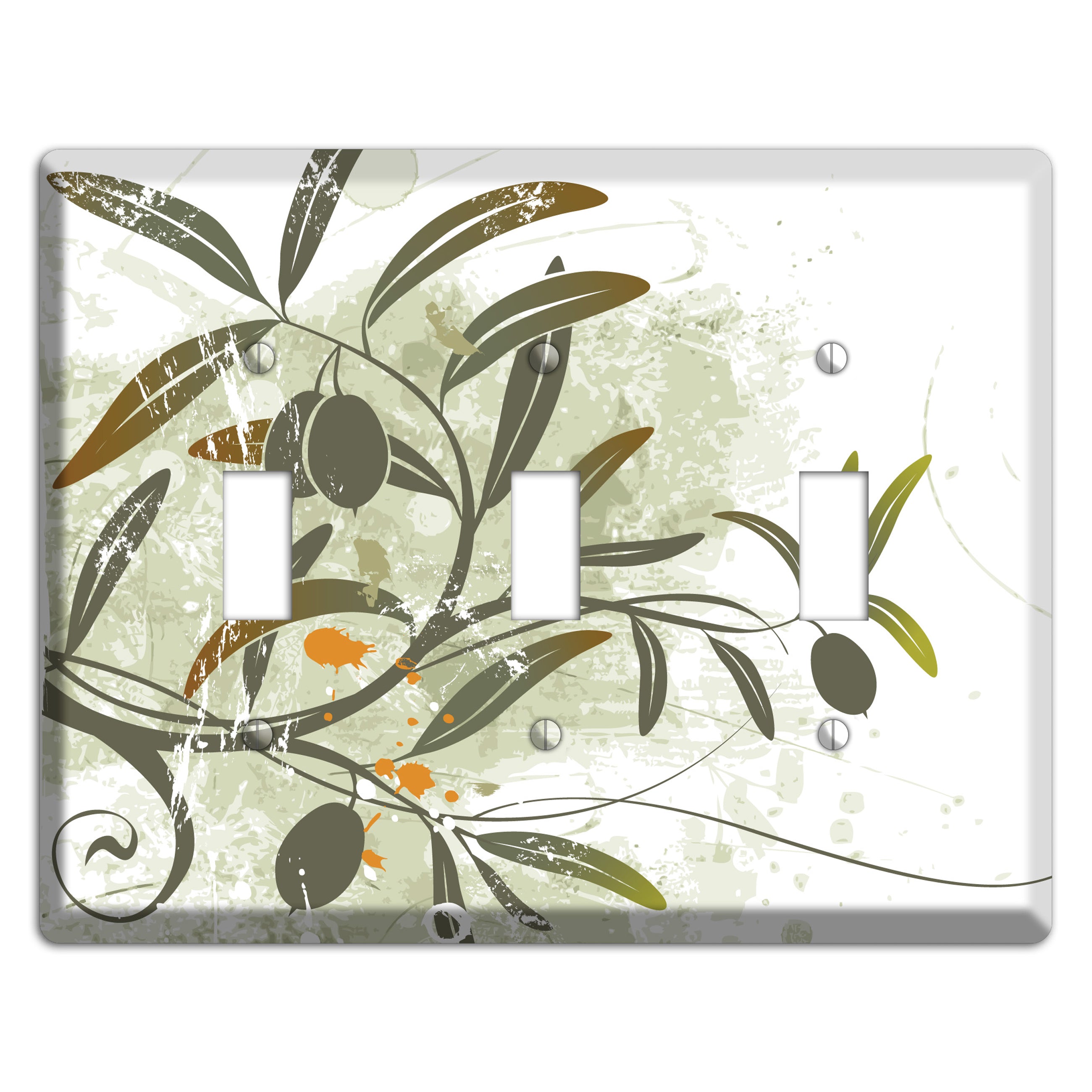 Green Olive Foliage 3 Toggle Wallplate