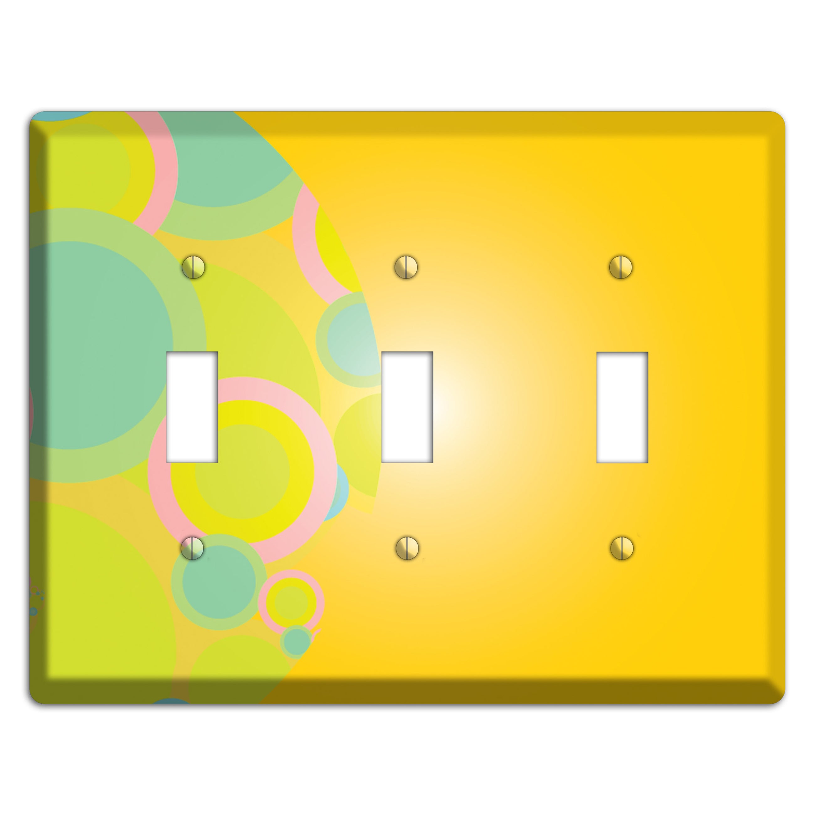 Yellow Circles 3 Toggle Wallplate