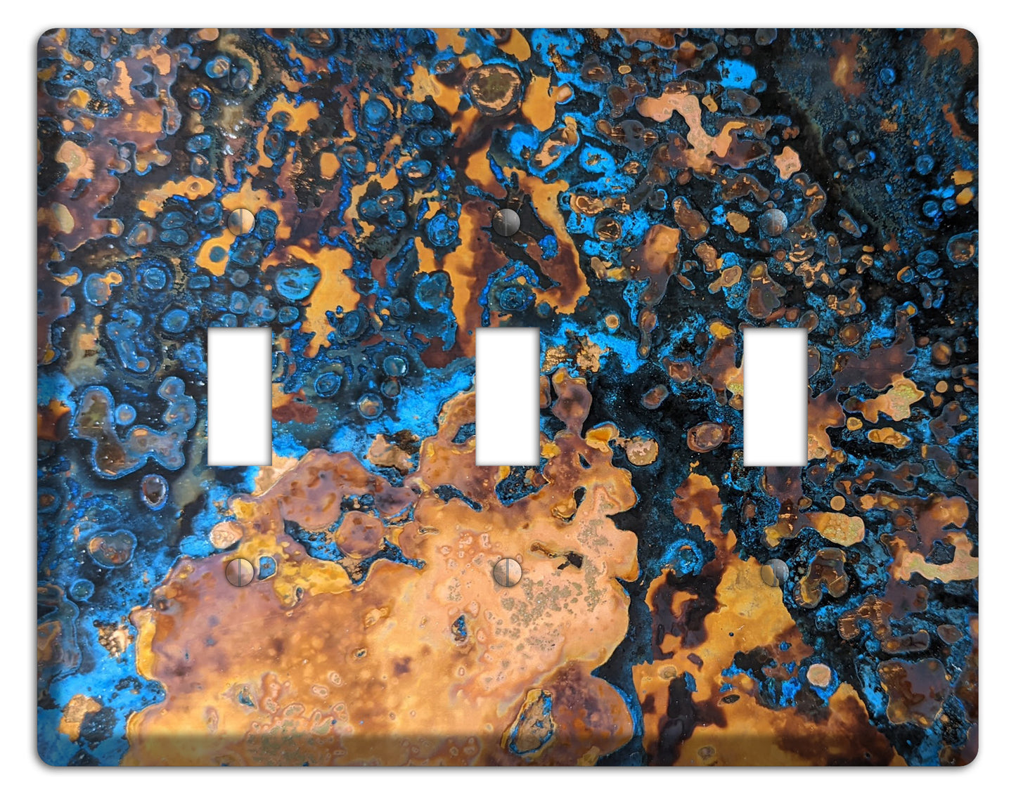 Copper Turquoise Triple Toggle Switchplate