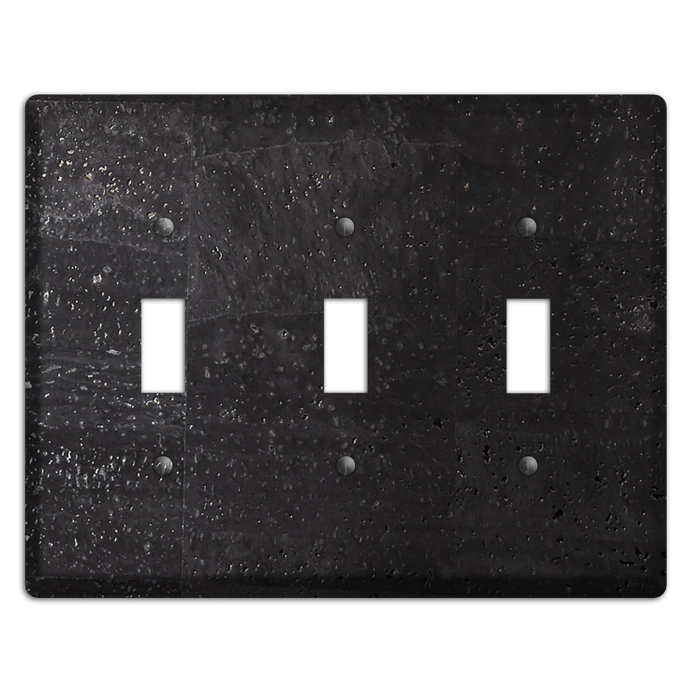 Black Cork 3 Toggle Wallplate