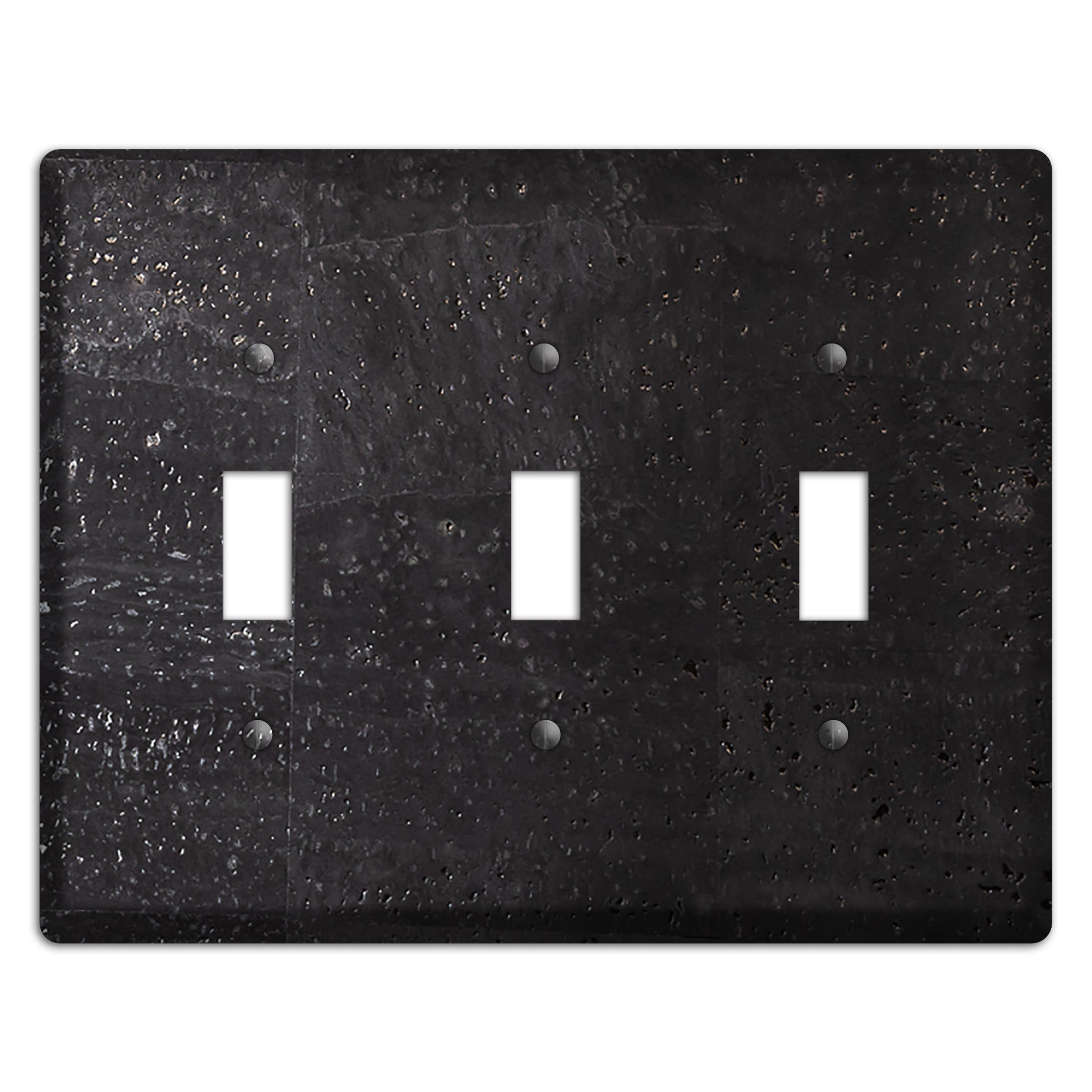 Black Cork 3 Toggle Wallplate