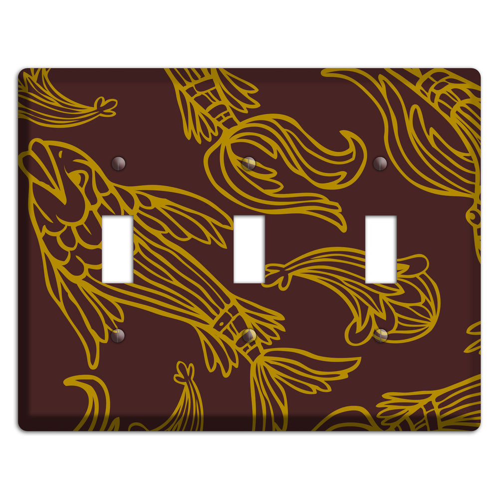 Brown and Beige Koi 3 Toggle Wallplate