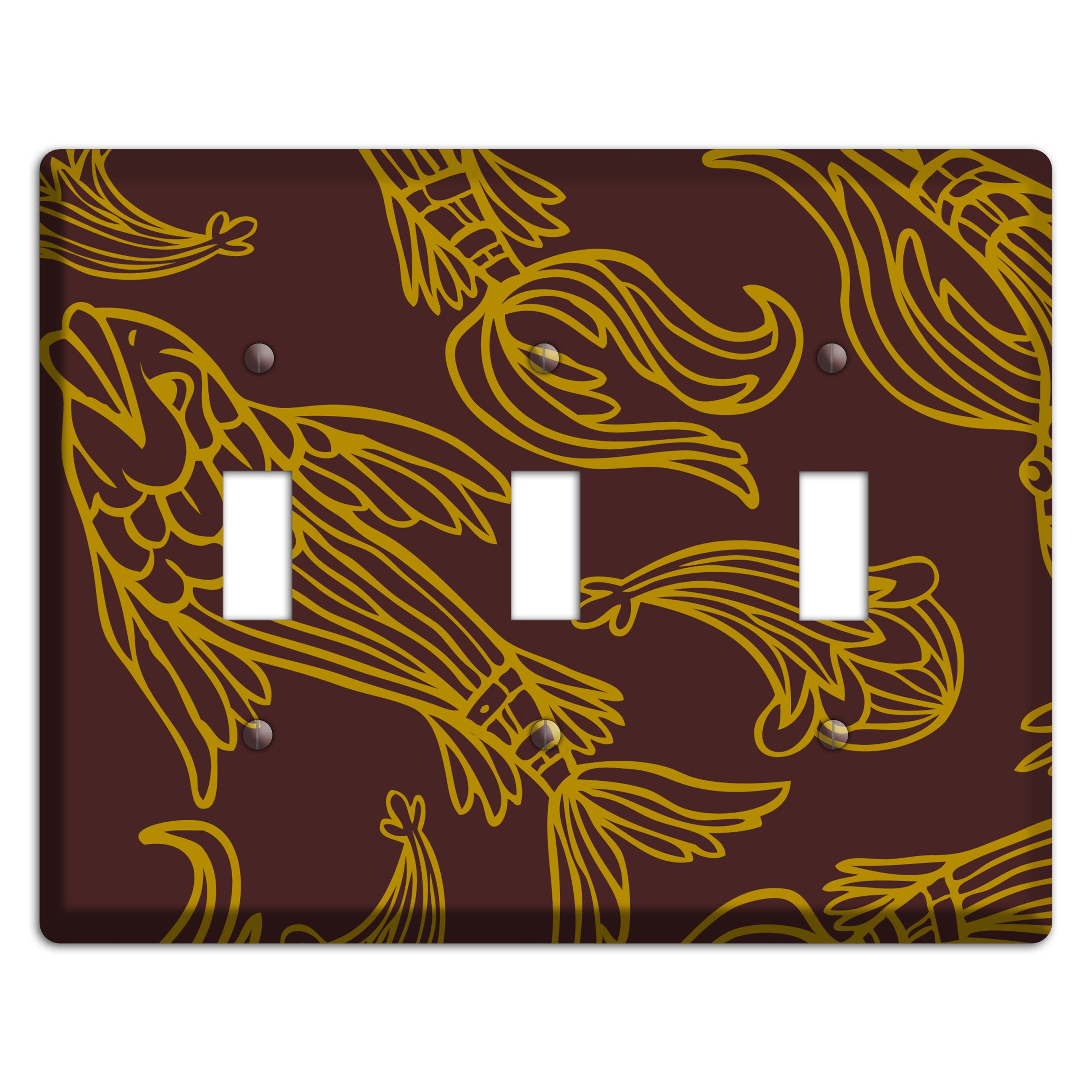 Brown and Beige Koi 3 Toggle Wallplate