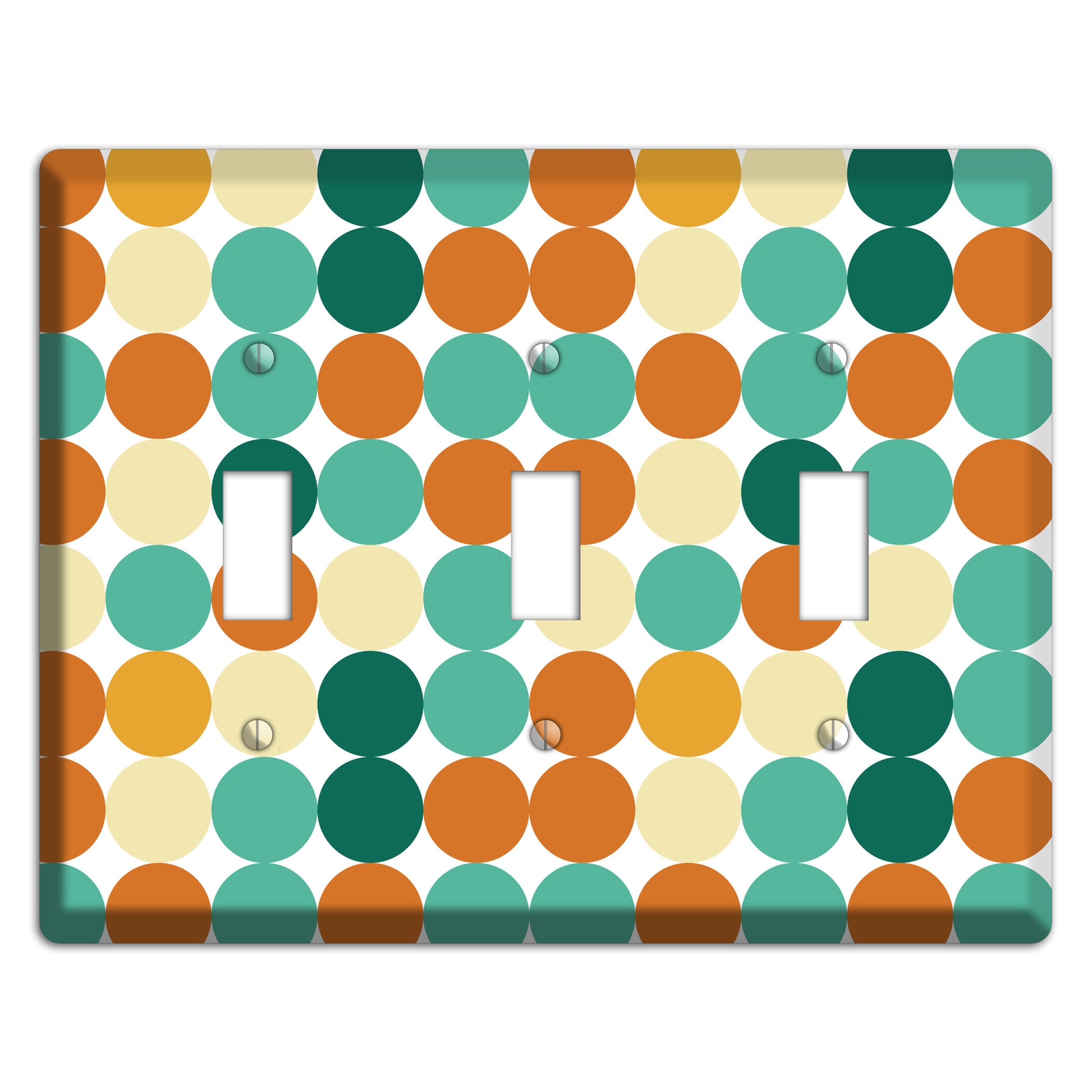 Multi Umber Jade Tiled Dots 3 Toggle Wallplate