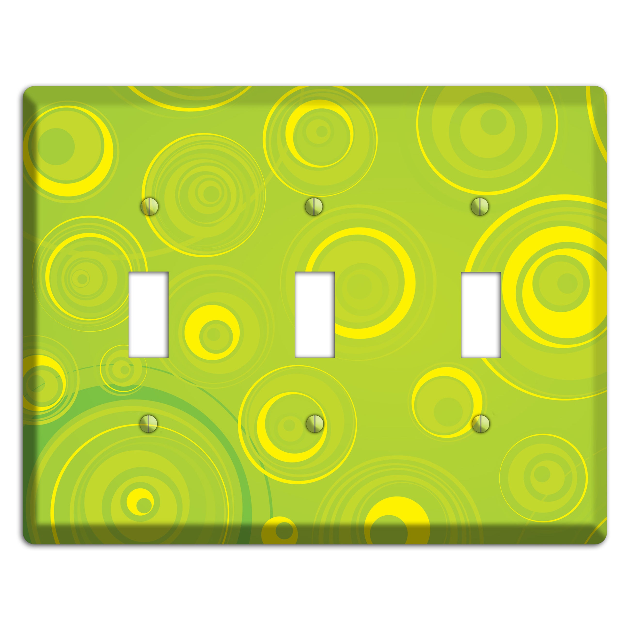 Green-yellow Circles 3 Toggle Wallplate