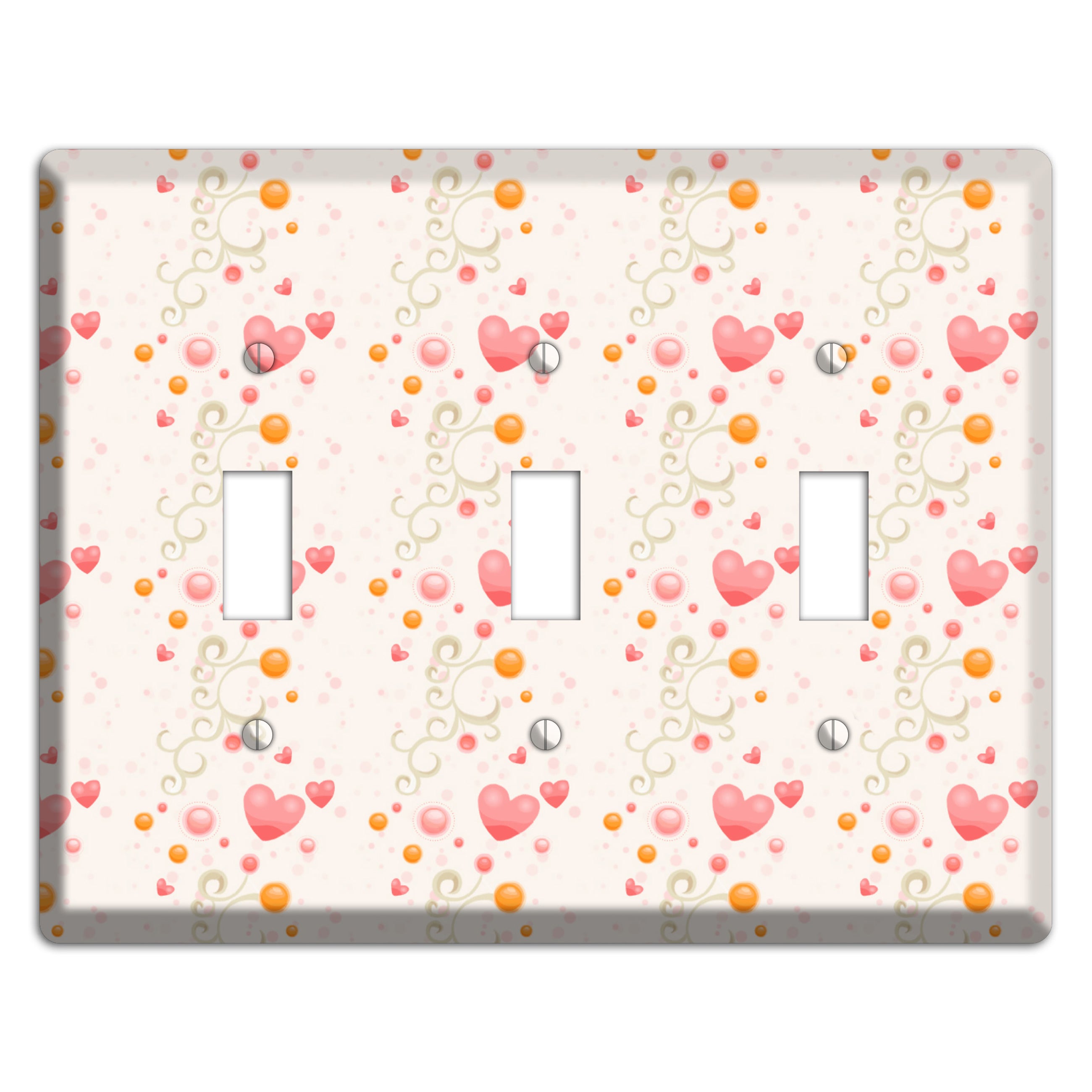 Bubbly Hearts 3 Toggle Wallplate
