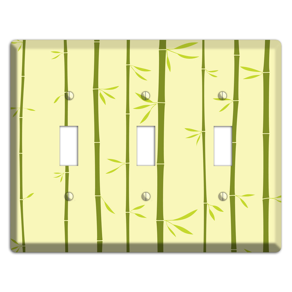 Yellow and Green Bamboo 3 Toggle Wallplate