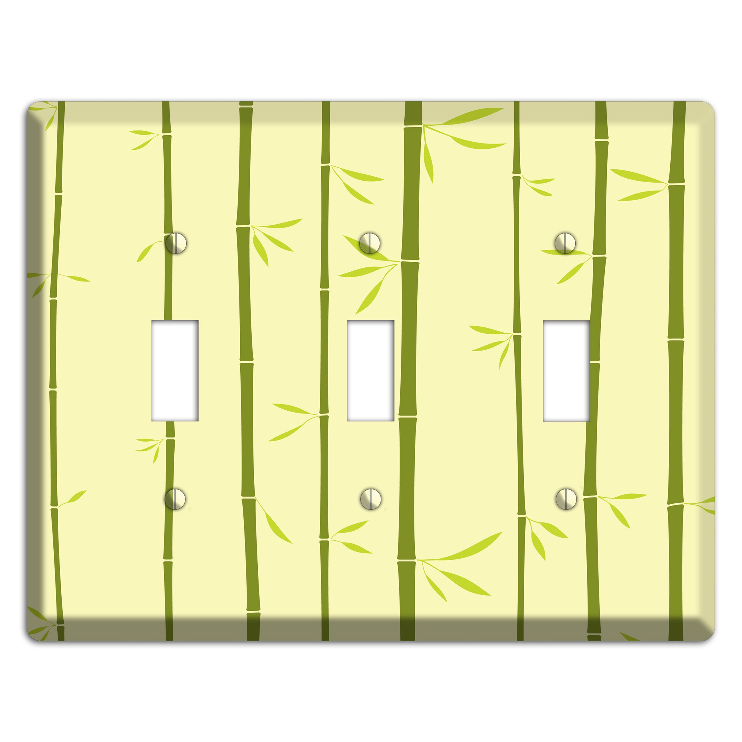 Yellow and Green Bamboo 3 Toggle Wallplate