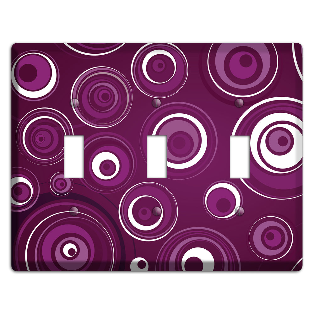 Purple Circles 2 3 Toggle Wallplate
