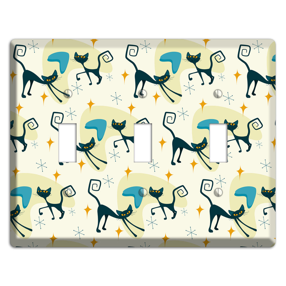 Black Cats 3 Toggle Wallplate