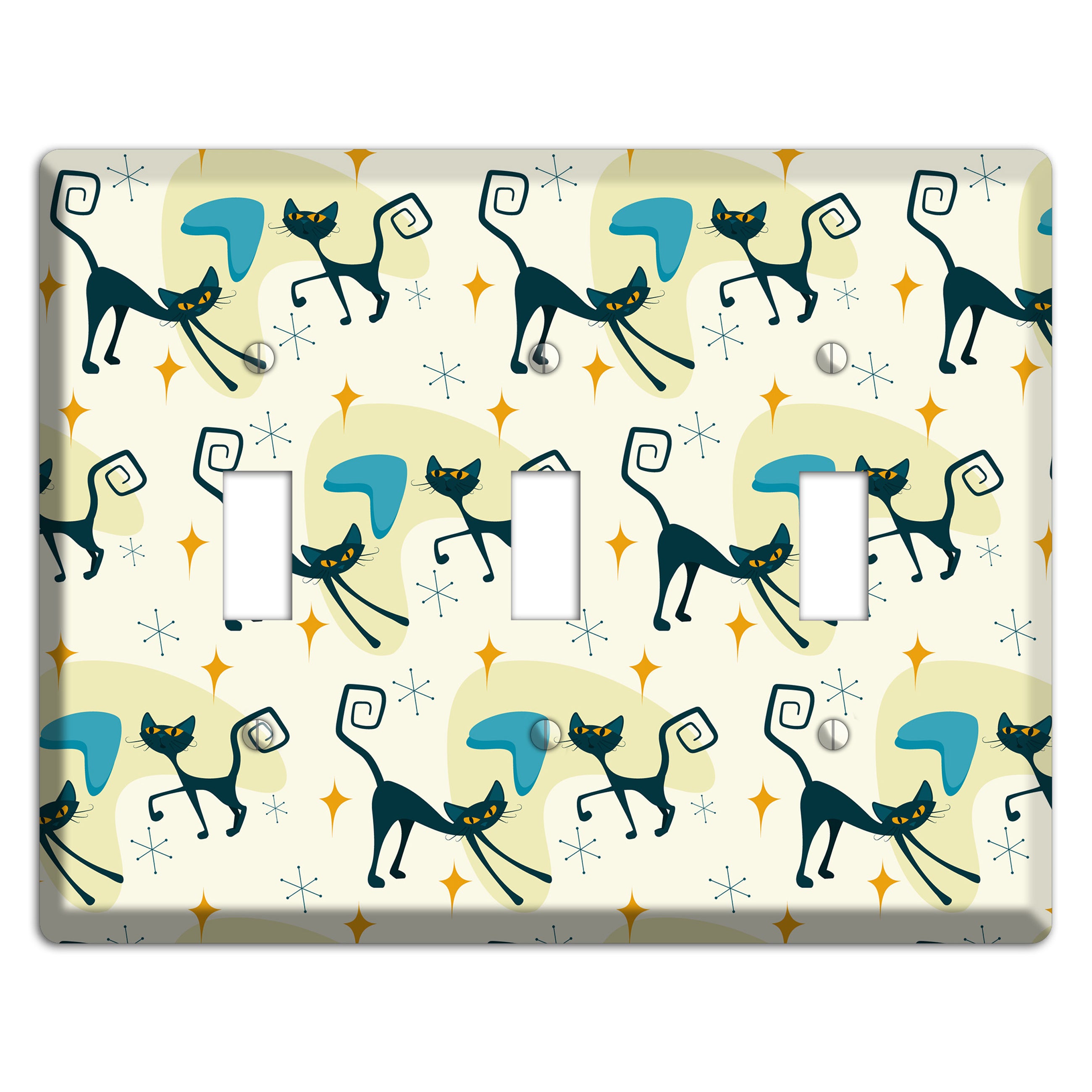 Black Cats 3 Toggle Wallplate
