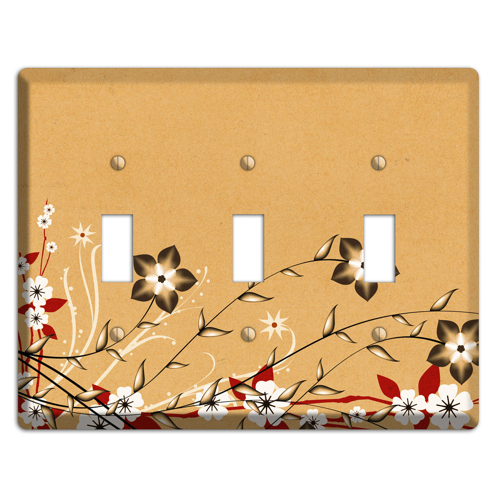 Delicate Red Flowers 2 3 Toggle Wallplate