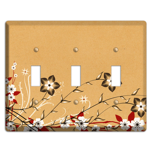 Delicate Red Flowers 2 3 Toggle Wallplate