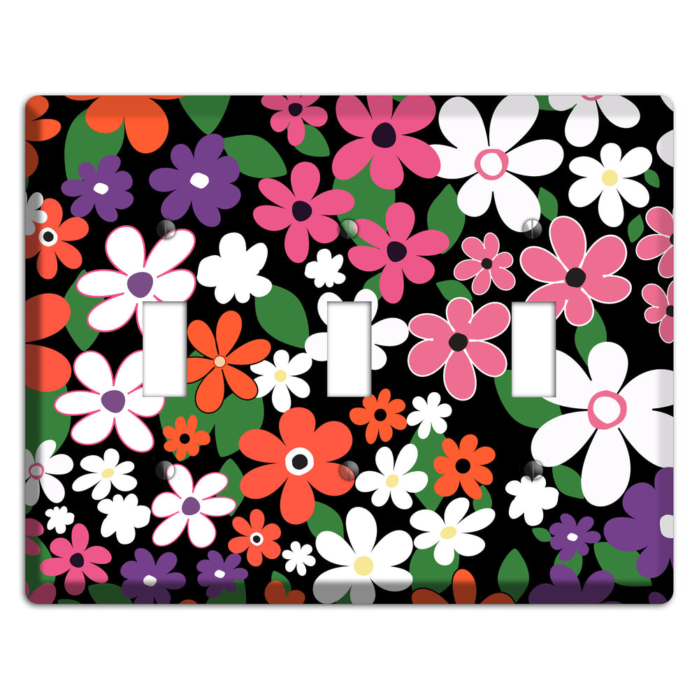 Hippie Flowers 3 Toggle Wallplate