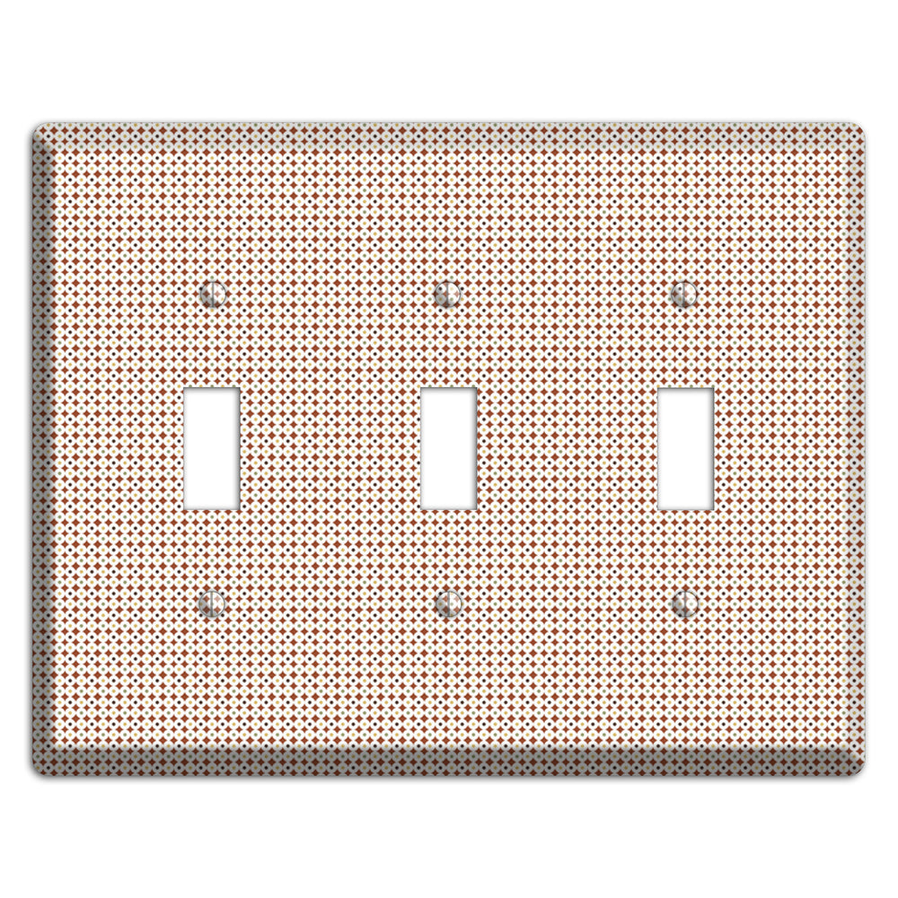 Beige Weave 3 Toggle Wallplate