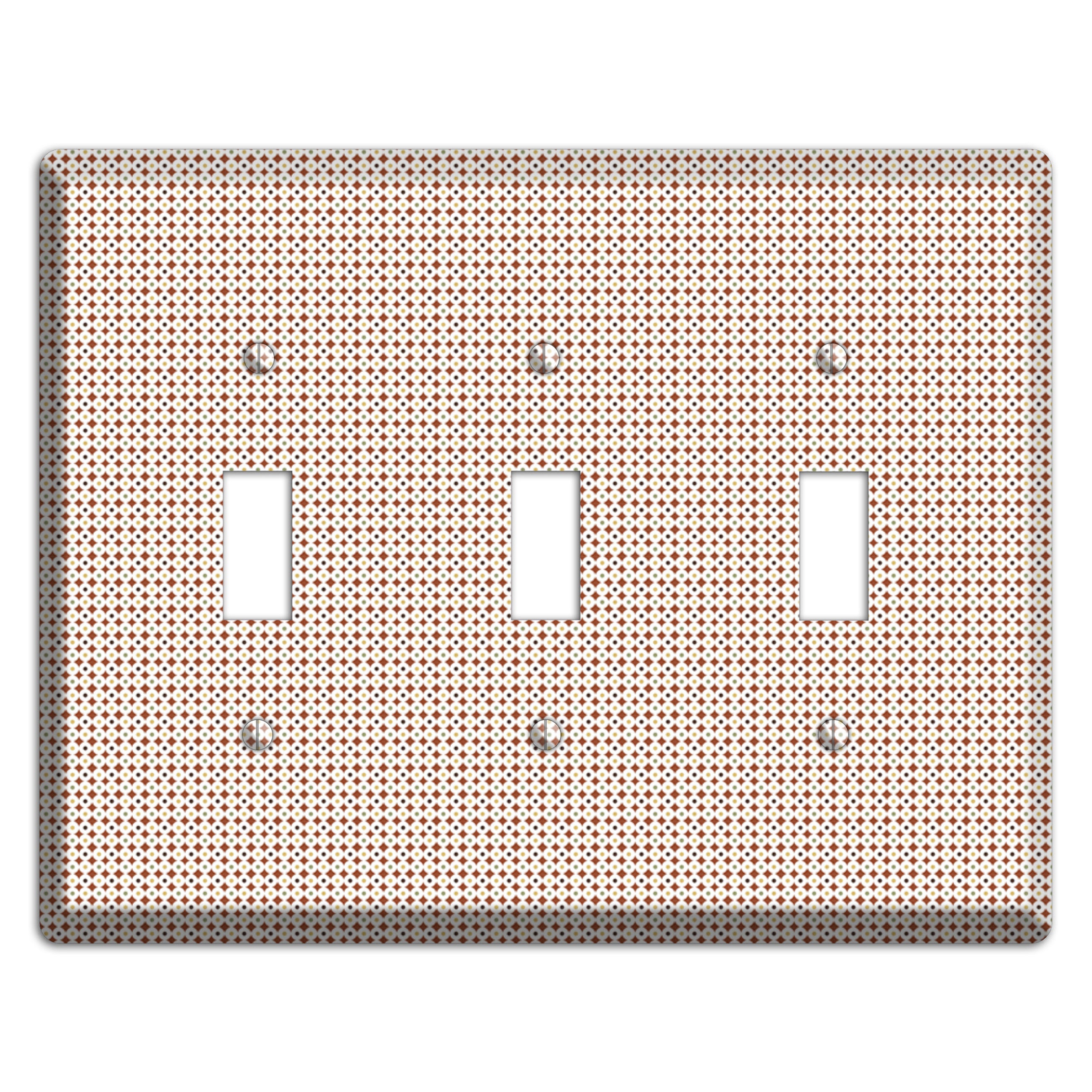 Beige Weave 3 Toggle Wallplate