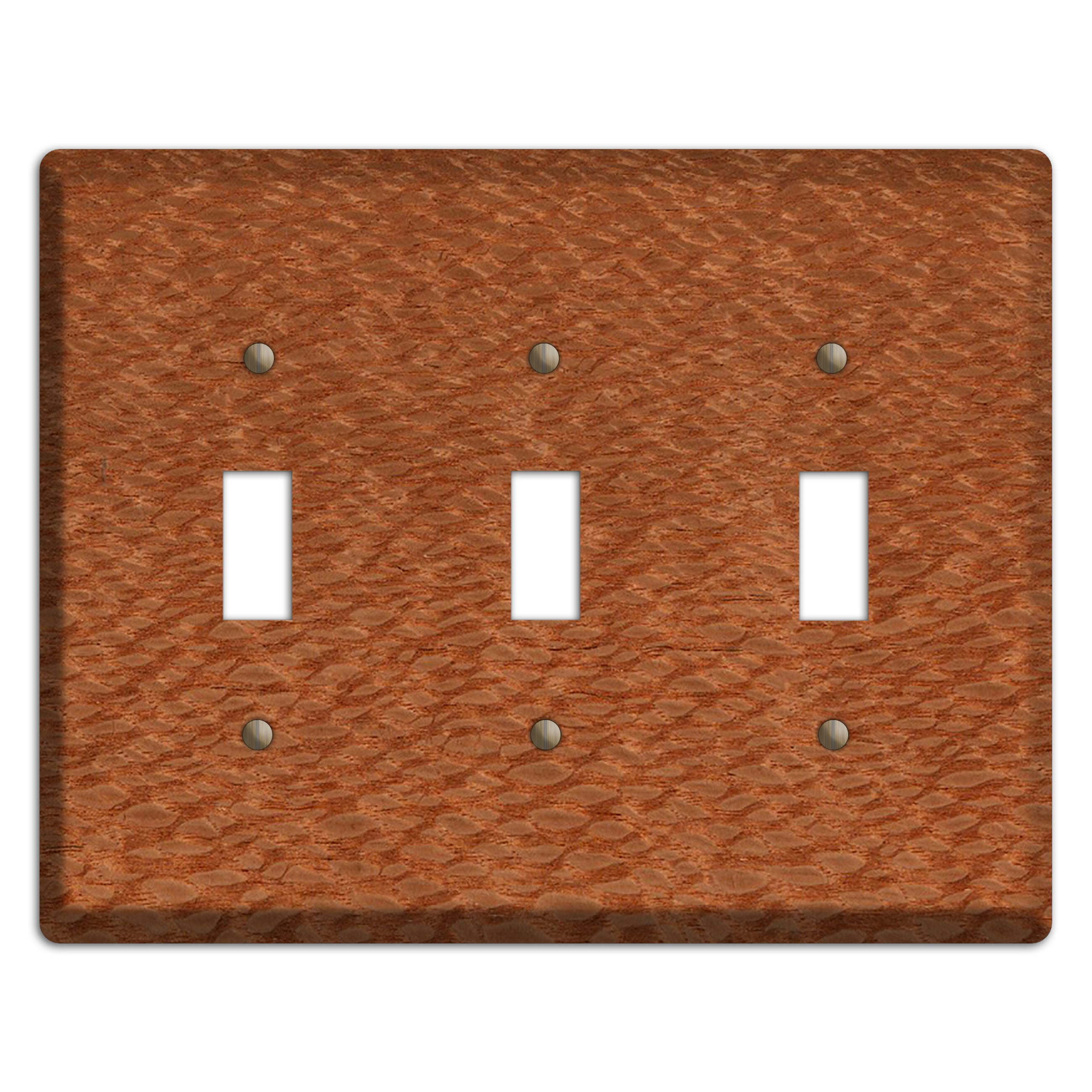 Lacewood Wood Triple Toggle Switchplate