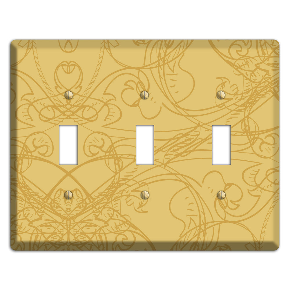 Beige Deco Sketch 3 Toggle Wallplate