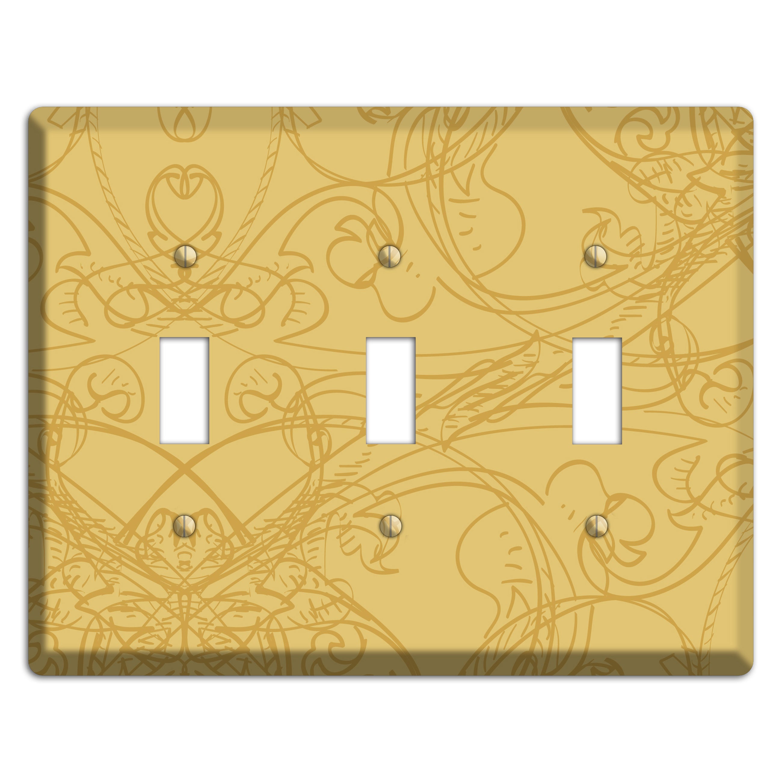 Beige Deco Sketch 3 Toggle Wallplate