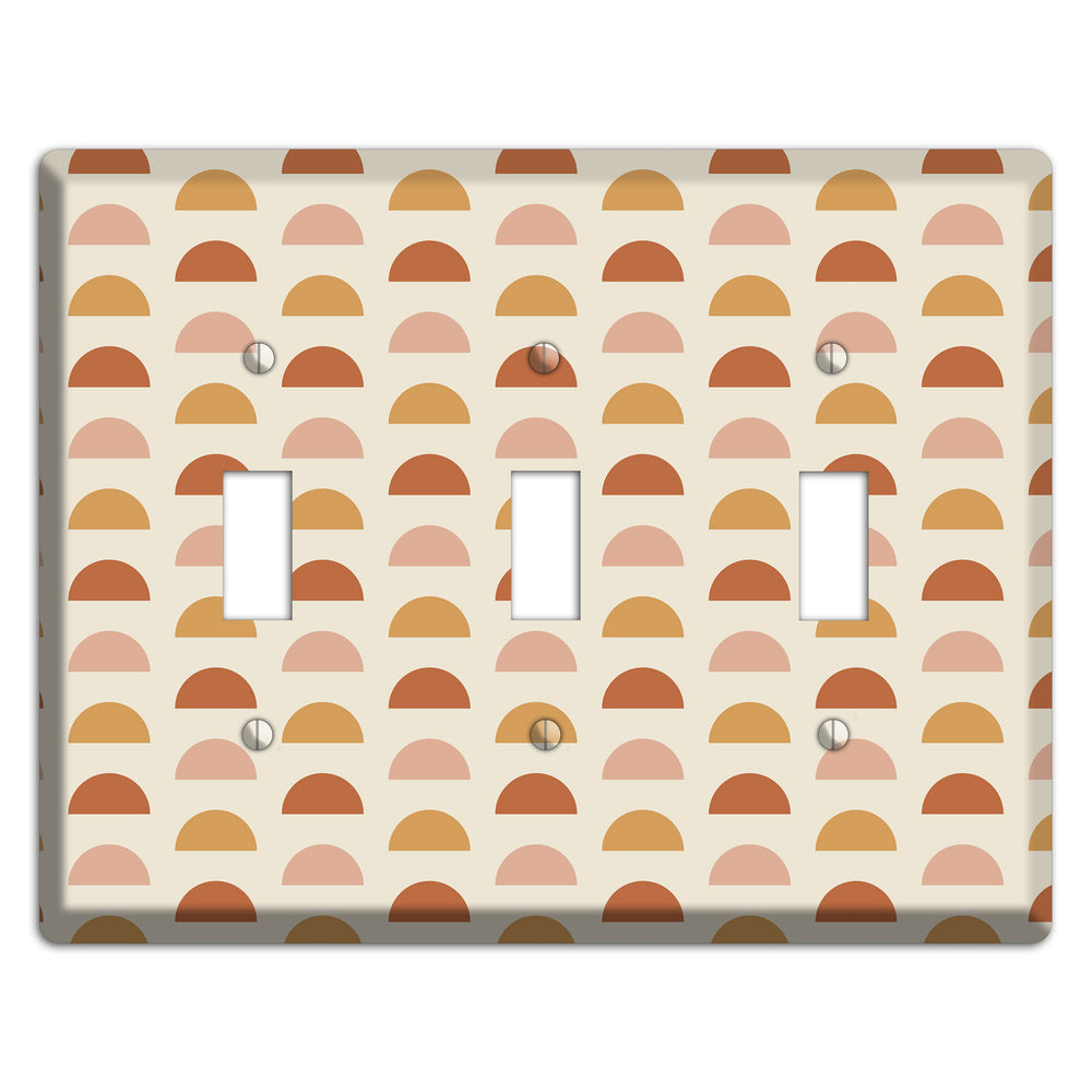 Peachy Half Moons 3 Toggle Wallplate
