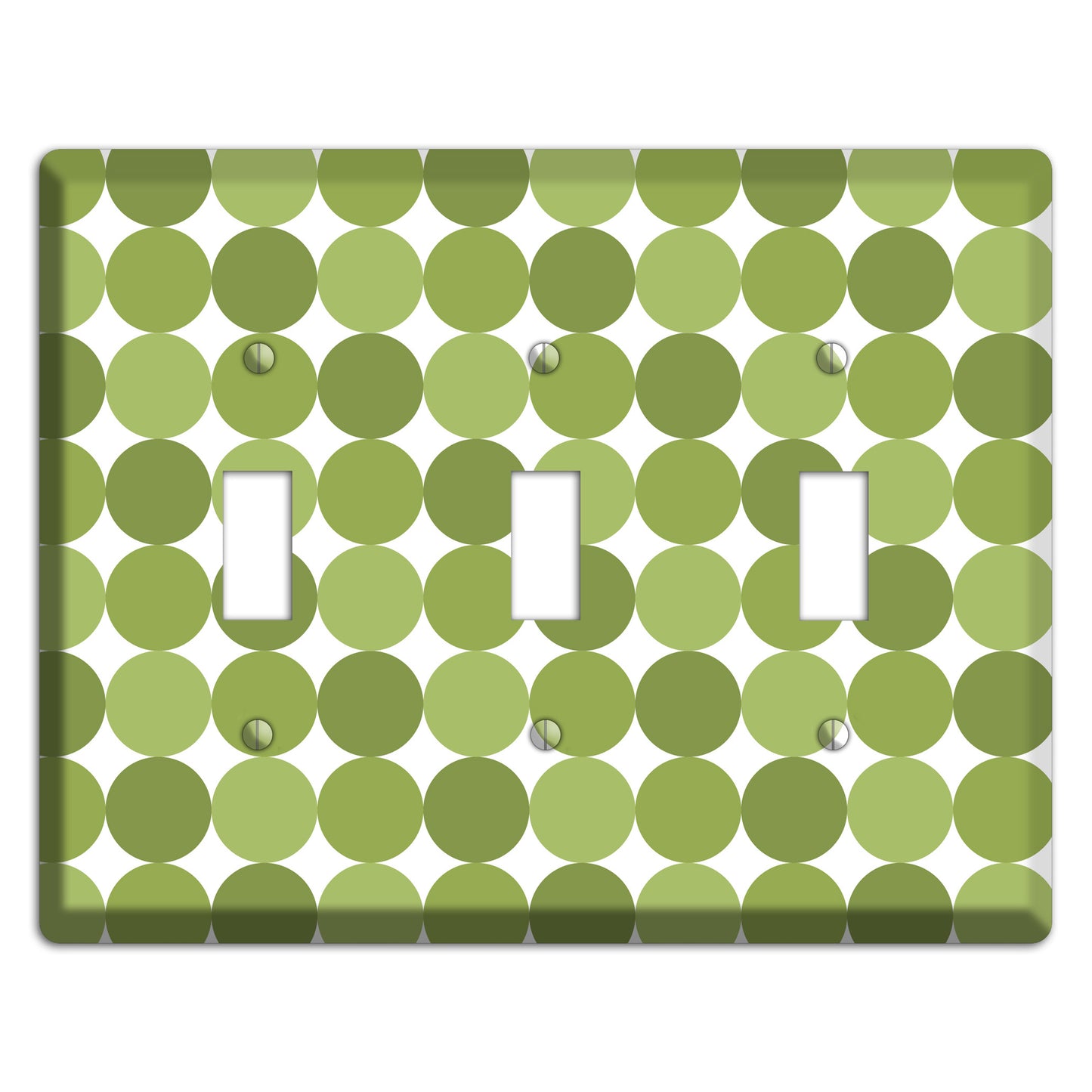 Multi Olive Tiled Dots 3 Toggle Wallplate
