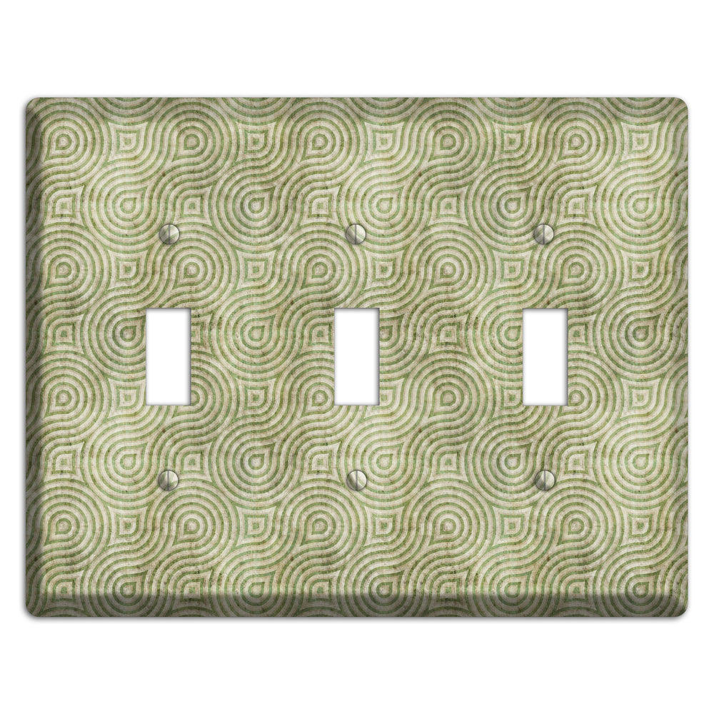 Light Green Swirl 3 Toggle Wallplate