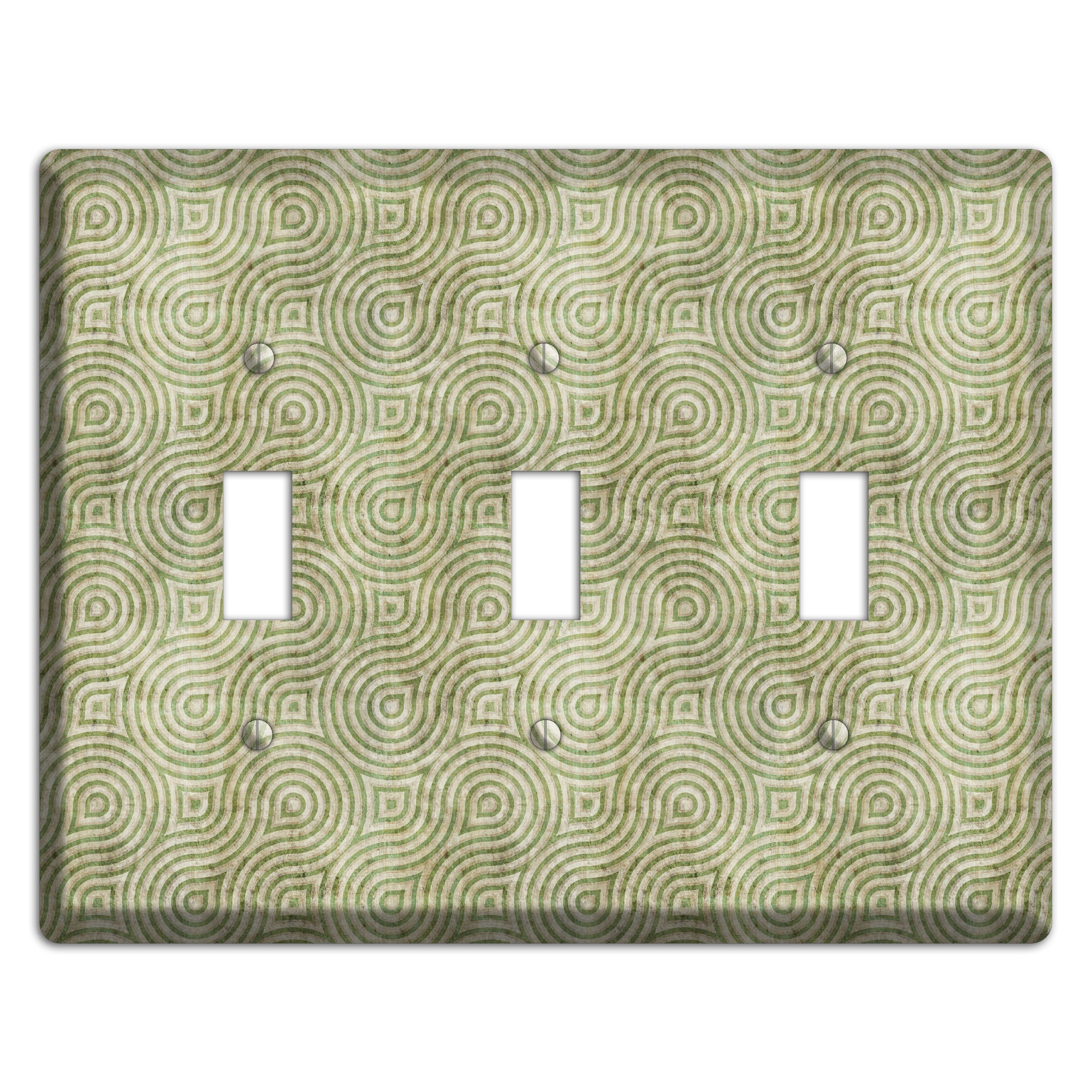 Light Green Swirl 3 Toggle Wallplate