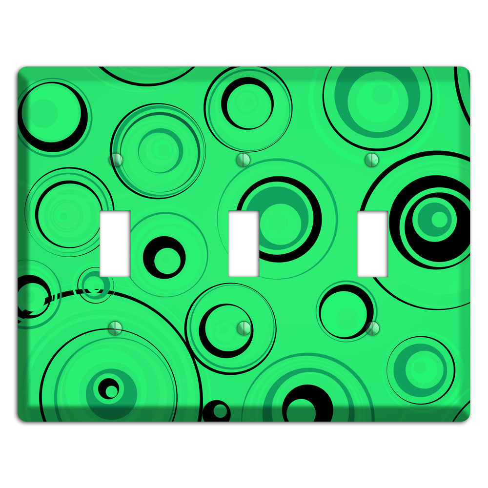 Bright Green Circles 3 Toggle Wallplate