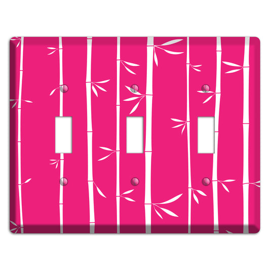 Pink Bamboo 3 Toggle Wallplate