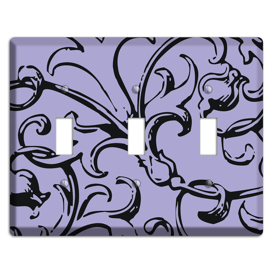 Victorian Lilac 3 Toggle Wallplate