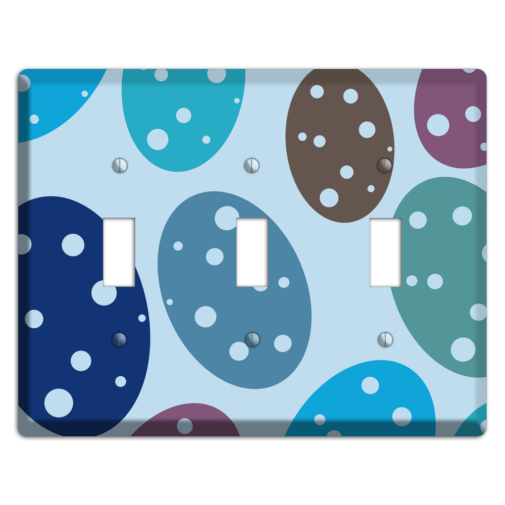 Blue Eggs 3 Toggle Wallplate
