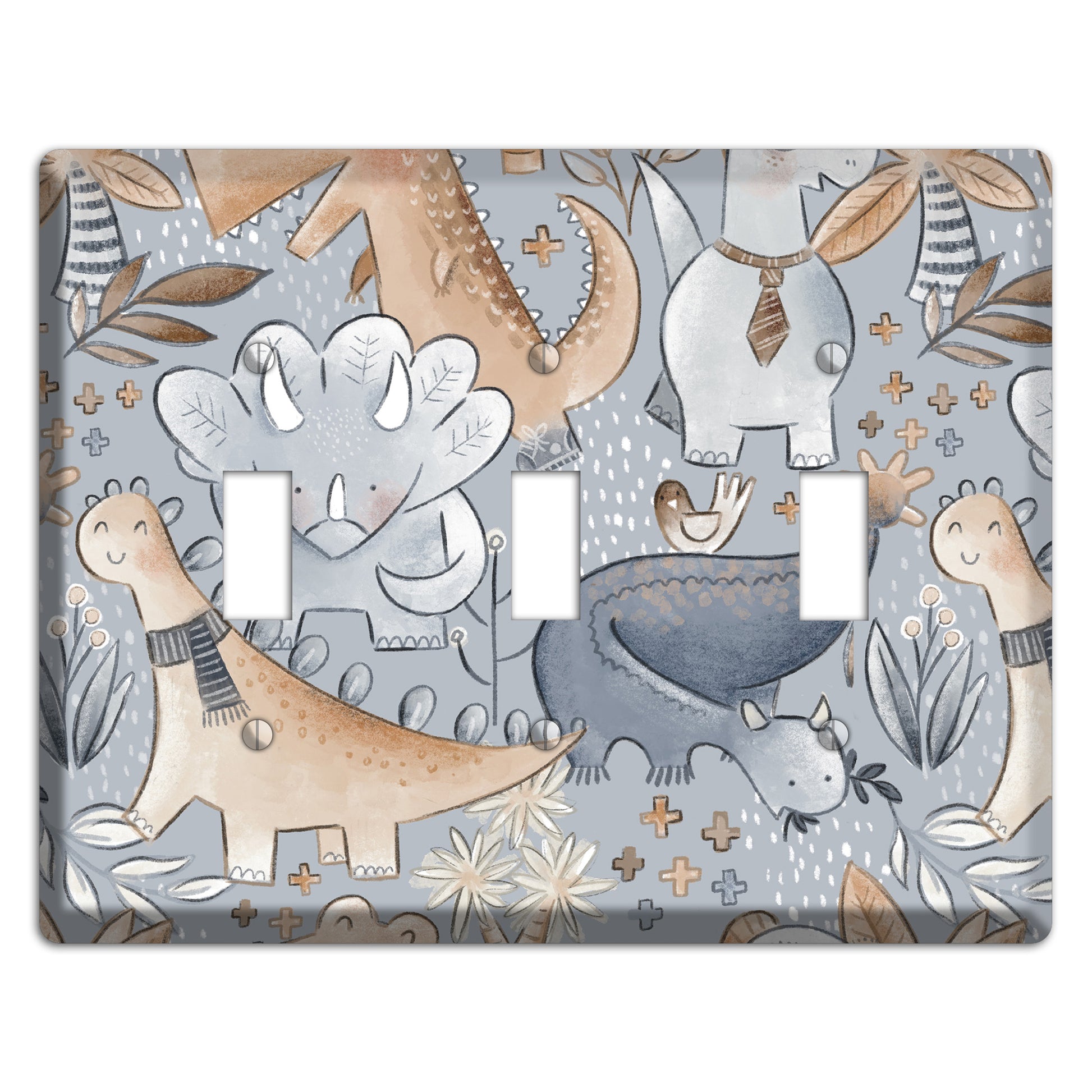 Dinosaur Friends 3 Toggle Wallplate