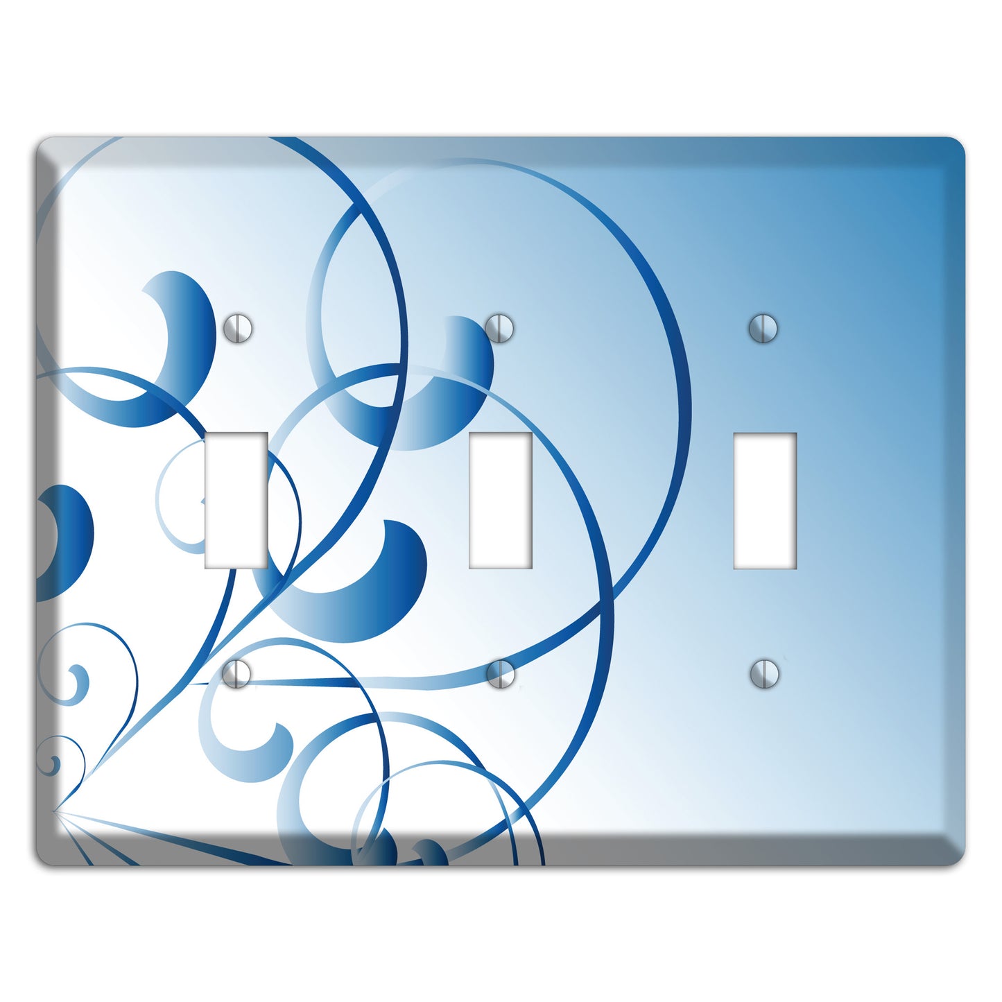 Blue Swoop 3 Toggle Wallplate