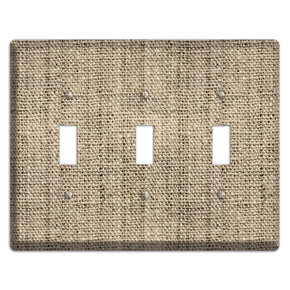 Hillary Burlap 3 Toggle Wallplate