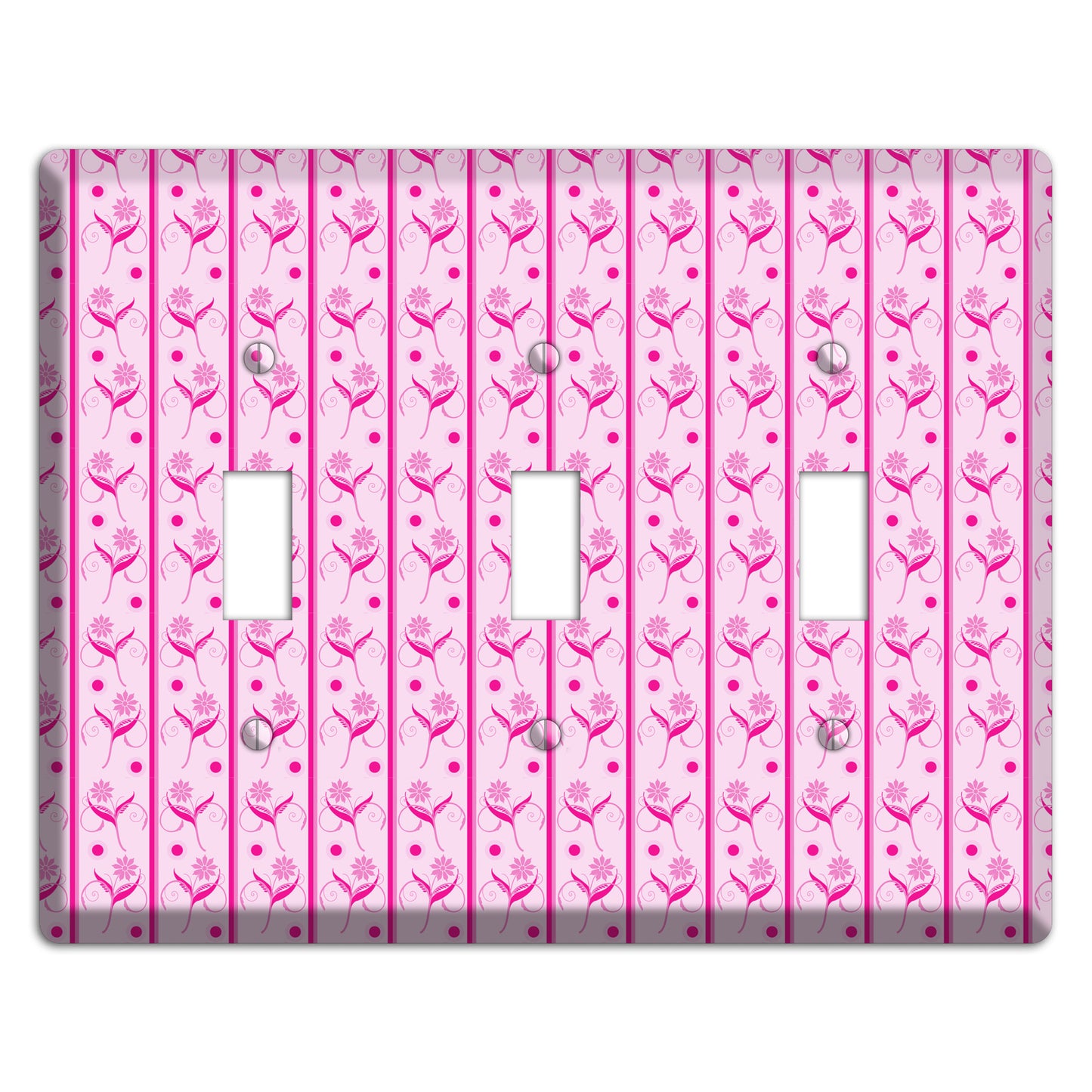 Pink Floral Pattern 3 Toggle Wallplate