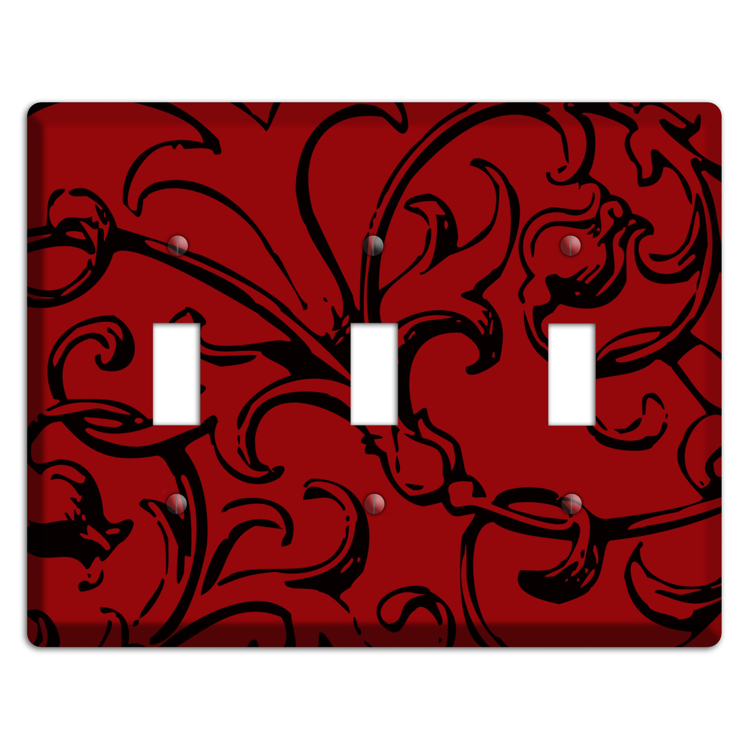 Victorian Red 3 Toggle Wallplate