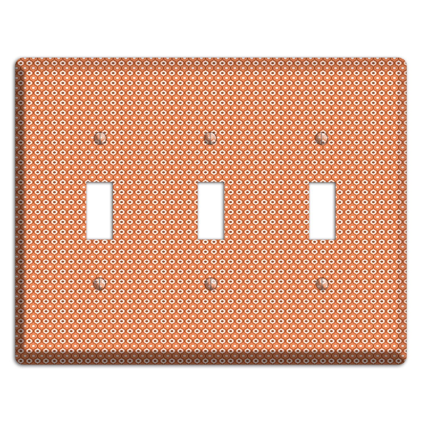 Coral Tiny Double Scallop 3 Toggle Wallplate
