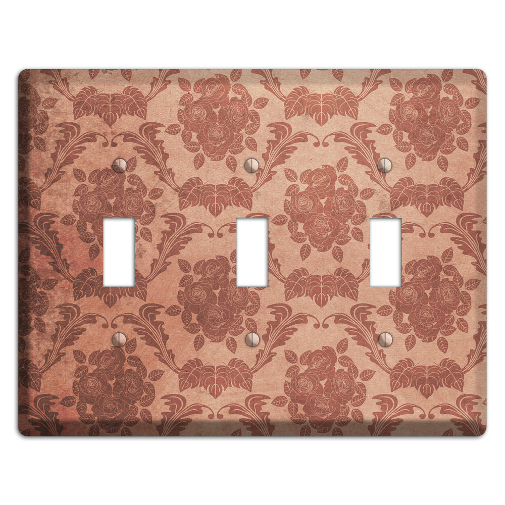 Old Rose Vintage Rose Damask 3 Toggle Wallplate
