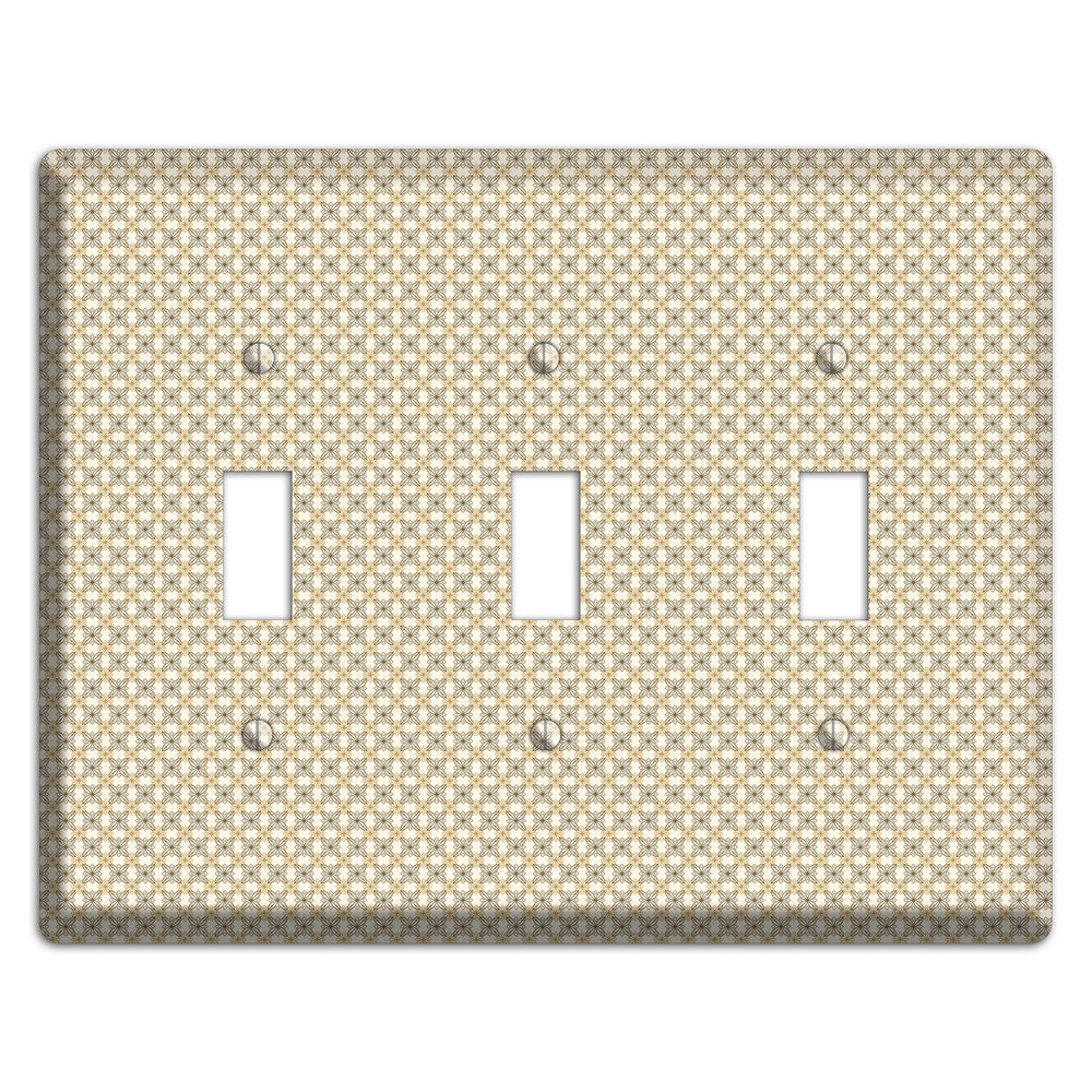 Multi Beige Tiled Arabesque 3 Toggle Wallplate