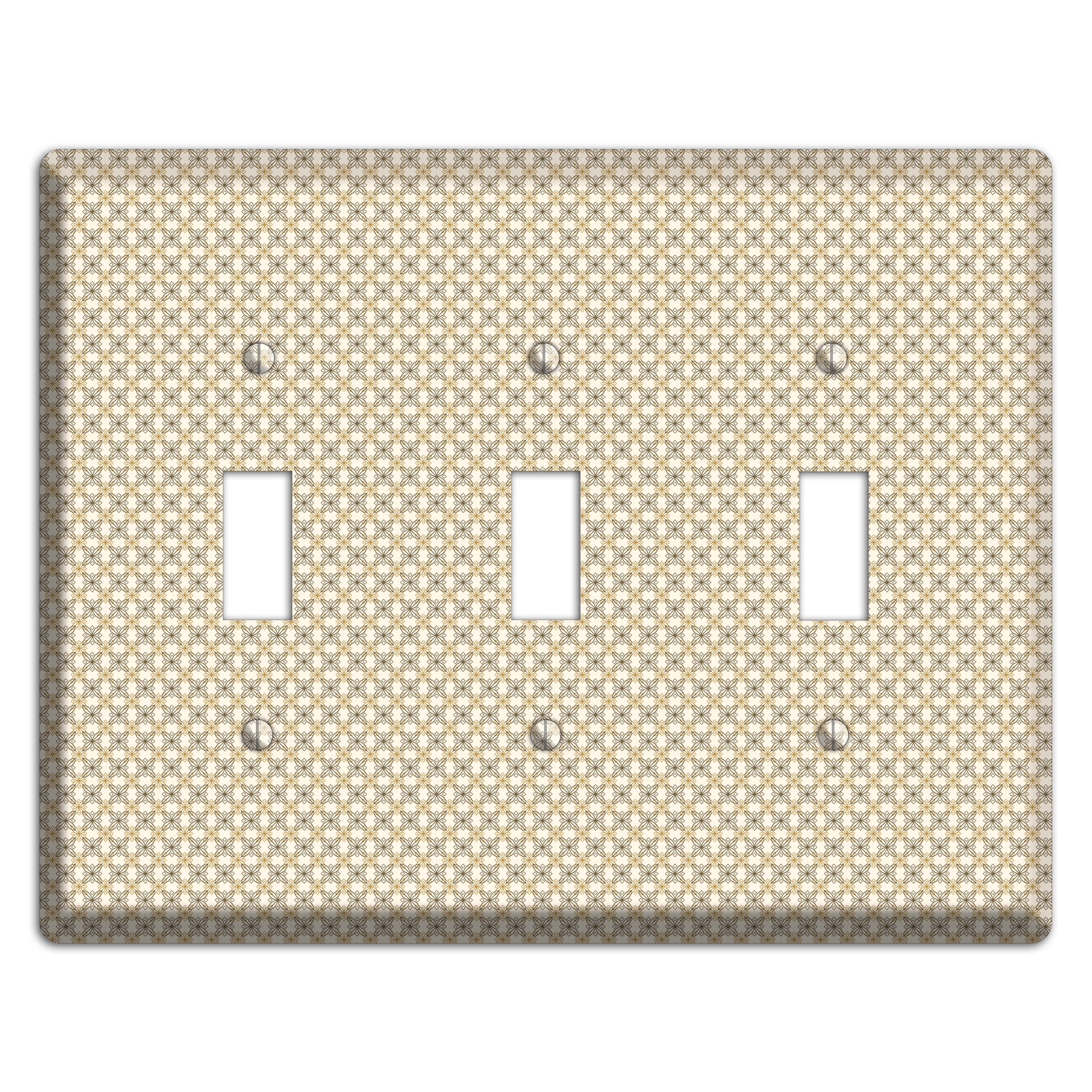Multi Beige Tiled Arabesque 3 Toggle Wallplate