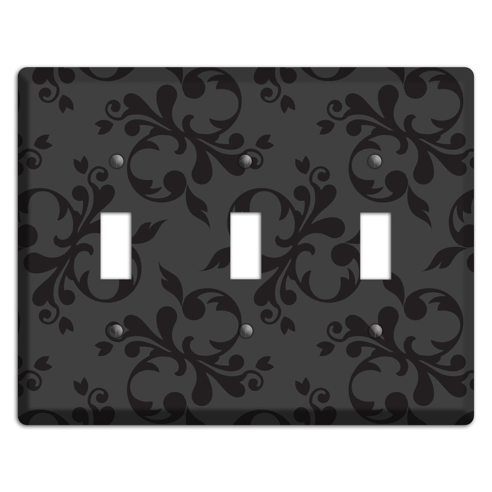 Grey Victorian Toile 3 Toggle Wallplate