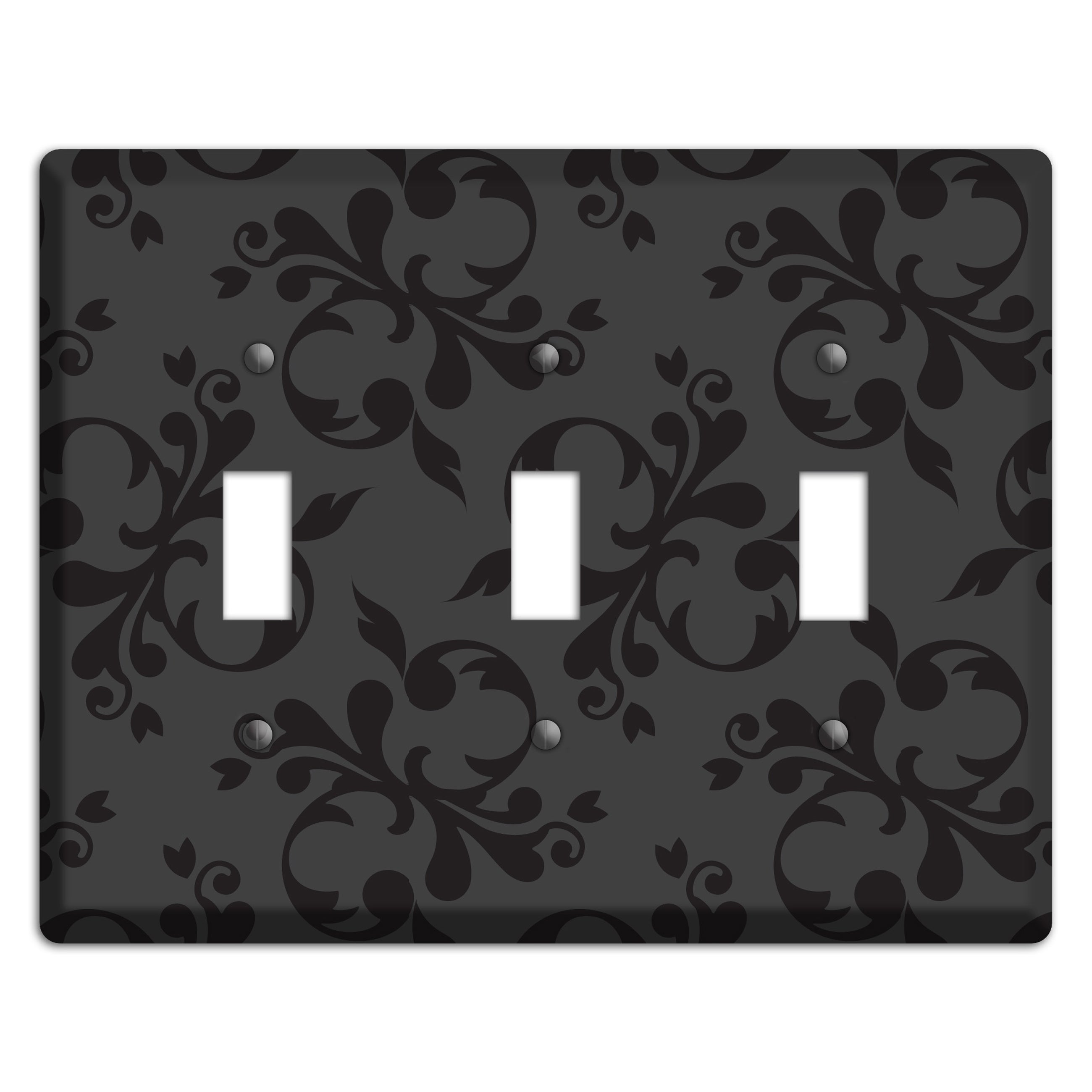 Grey Victorian Toile 3 Toggle Wallplate