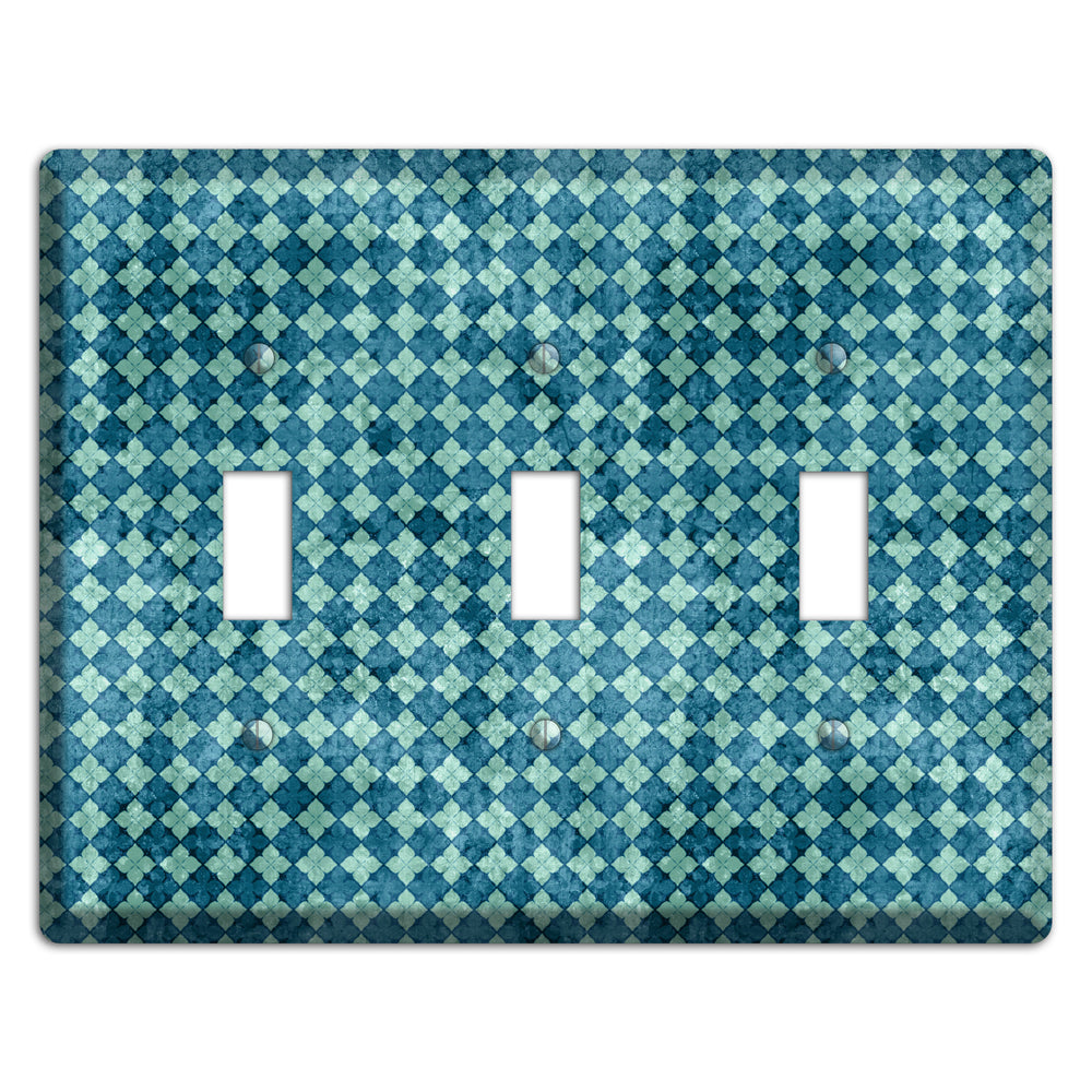 Turquoise Grunge Diamond 2 3 Toggle Wallplate