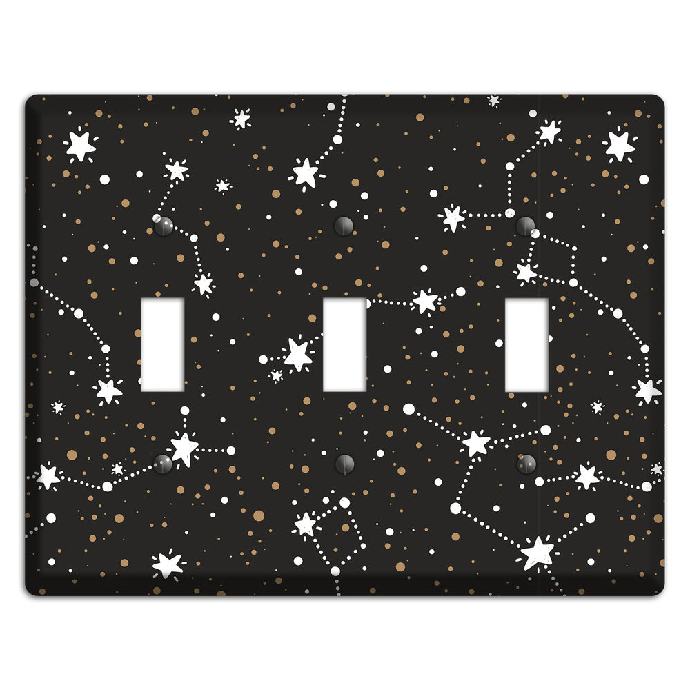 Constellations Black 3 Toggle Wallplate