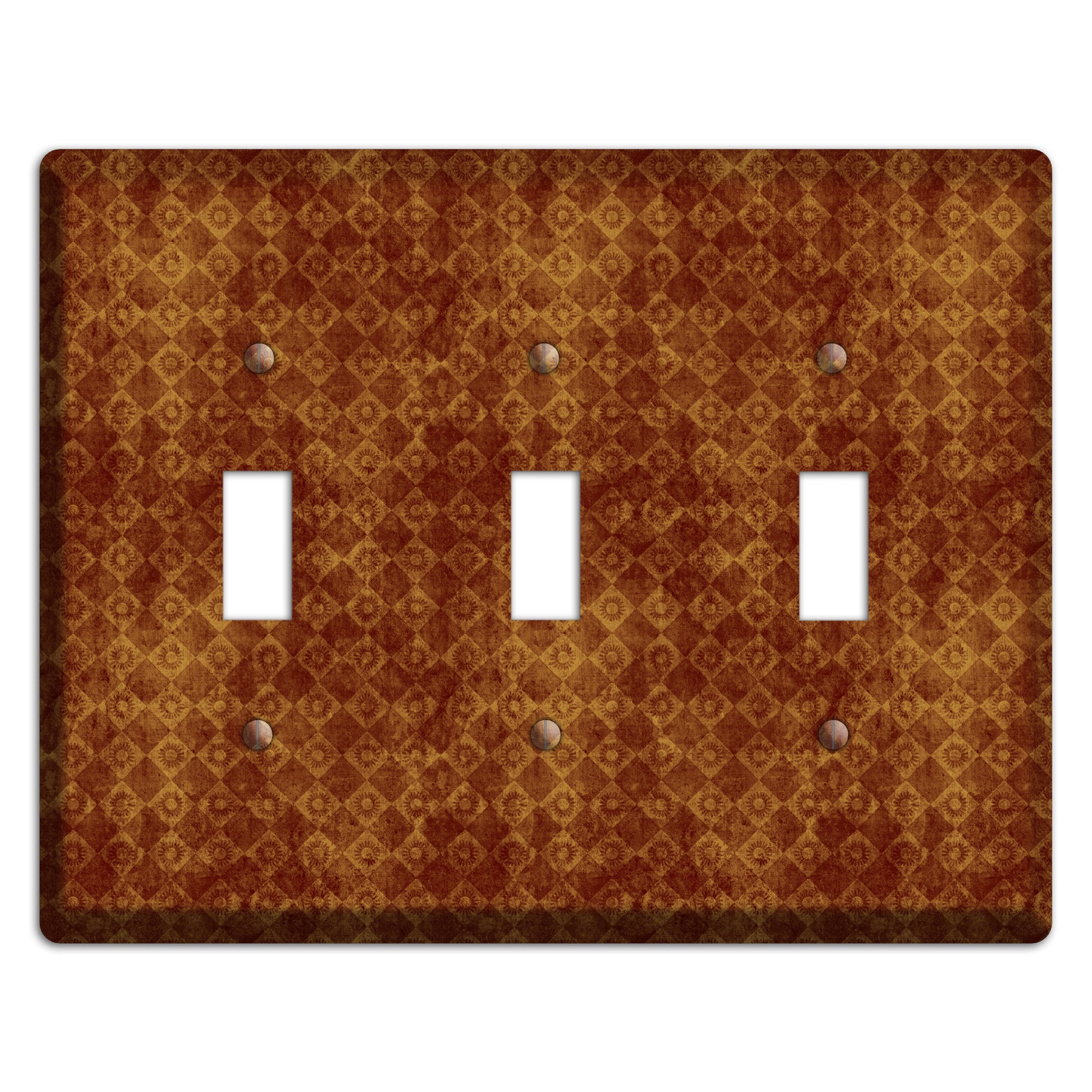 Maroon Diamond Circles 3 Toggle Wallplate