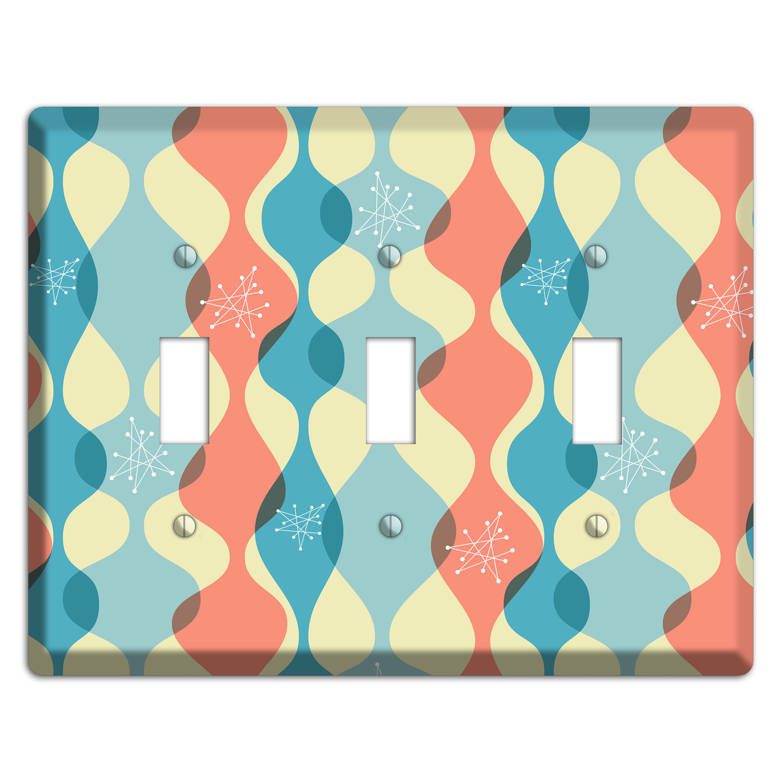 Mid Century Curves 3 Toggle Wallplate
