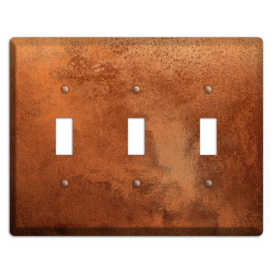 Antique Copper 3 Toggle Wallplate