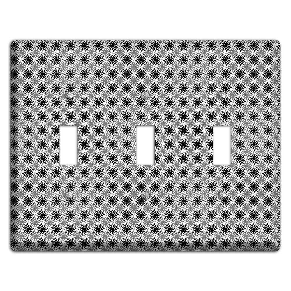 Black and Grey Sun Contour 3 Toggle Wallplate