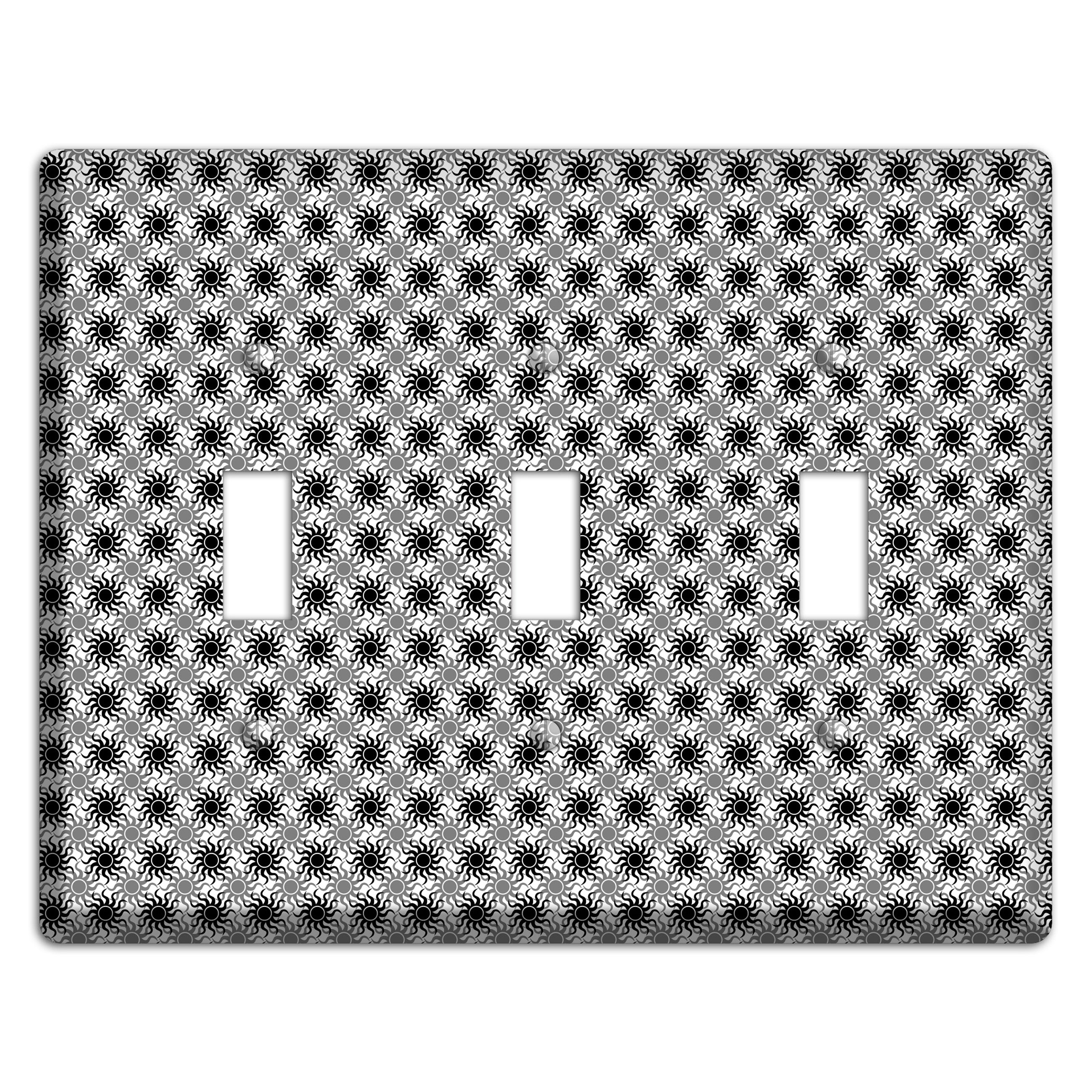 Black and Grey Sun Contour 3 Toggle Wallplate